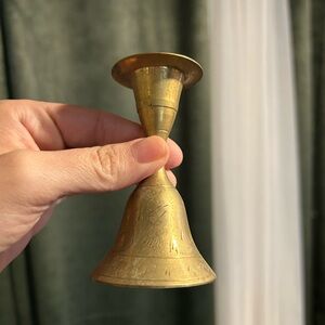 Vintage Gold Brass Candle Holder